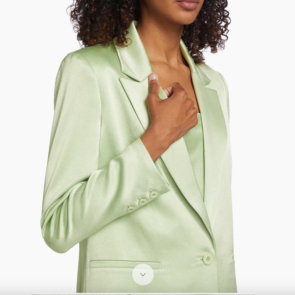 NWT Alice + Olivia  Denny Satin Single-Button Blazer - Picture 1 of 6